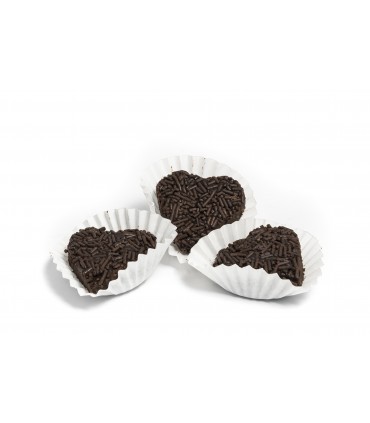Corazones de Trufa de Chocolate Negro.