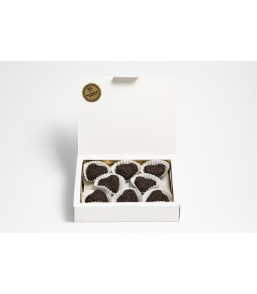 Corazones de Trufa de Chocolate Negro.